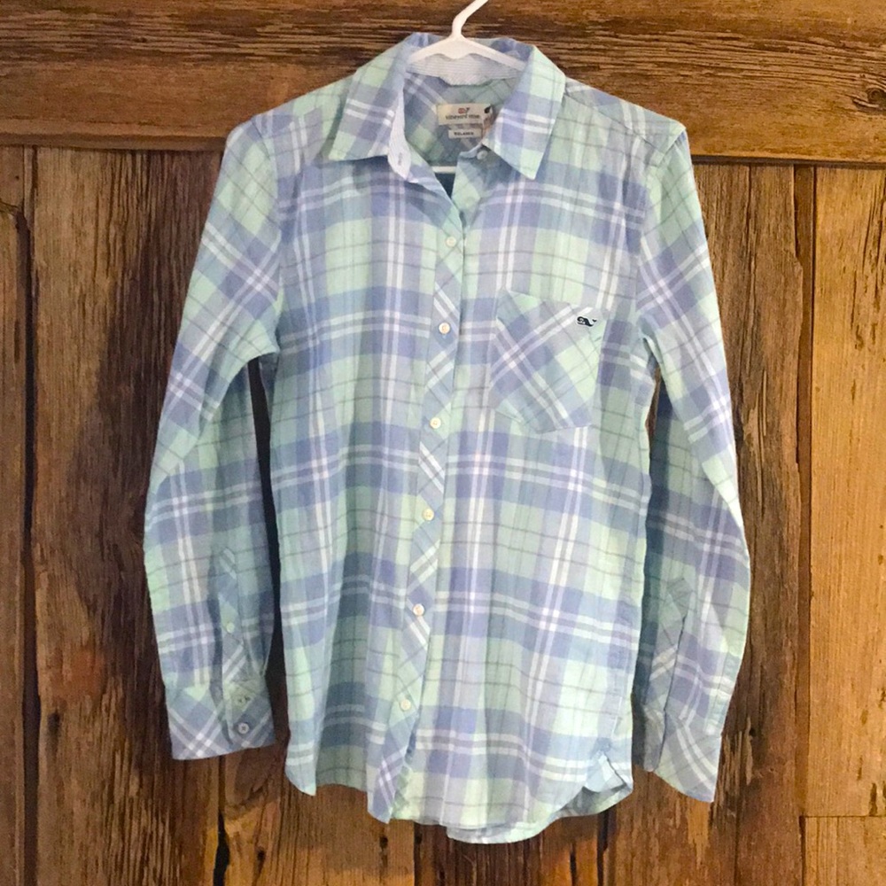 Vineyard Vines Crystal Blue Plaid Button Down